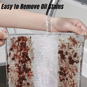Multipurpose Wire Dishwashing Rags for Wet and Dry Stainless Steel Scrubber Non-Scratch Wire Dishcloth for Washing Dishes Sinks Counters Easy Rinsing Machine Washable Pack of 4 Pcs image 9