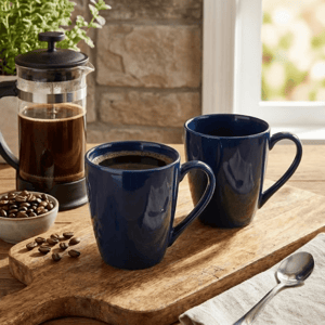 Tatva Porcelain 2 Pcs Mug Set, 300 ml Mugs suitable for Coffee and Teas - Design - 1