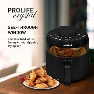 Havells Air Fryer Prolife Crystal 4.5 Litres | See through window with digital menu | 2 year Warranty image 2