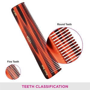 Vega Dressing Comb (HMC-04) | Handcrafted Cellulose Acetate, Anti-Static, Smooth Rounded Teeth Reduce Hair Fall image 3