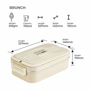 Dubblin Brunch Lunch Box, Stylish & Compact, Leak-Proof, Durable Design for Office, School & Travel Use image 12