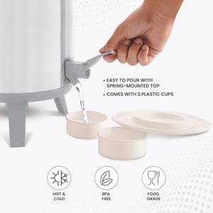 Milton Thermosteel Stellar Insulated Jug 10L | PU Insulated Keeps Beverages Hot & Cold for Hours, Leak Proof Stainless Steel | 1 Year Warranty image 6
