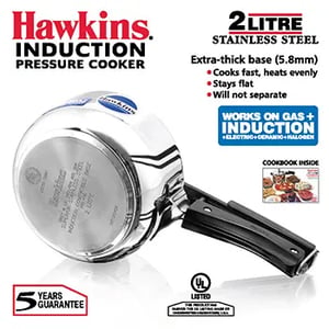 Hawkins Stainless Steel 2 Liters Pressure Cooker (HSS20), Ideal for 2-3 people image 2