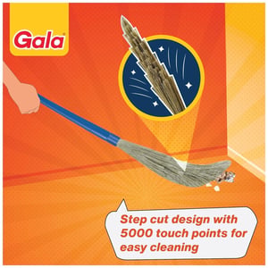 Gala No Dust Floor Broom XL | No Bhoosa, 100 cm Long Handle, Washable 5000-Touchpoint Bristles Last 3x Longer image 4