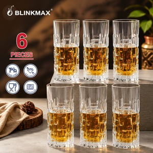 Blinkmax Crystal Cut Highball Tumbler Glasses, Set of 6 image 2
