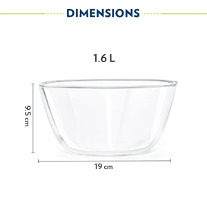 Borosil Square Mixing Bowl - 1600 ml