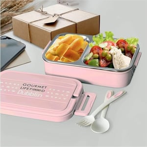 Dubblin Brunch Lunch Box, Stylish & Compact, Leak-Proof, Durable Design for Office, School & Travel Use - Pink