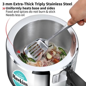 Hawkins Triply 3 Litre Classic Pressure Cooker, Triply Stainless Steel Induction Inner Lid & Tall Design Cooker, Silver (SSTCL3T) image 3