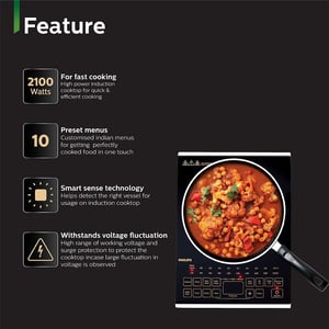 Philips Induction Cook Top with Sensor Touch 2100 Watts - HD4938/01, 2 years warranty image 6