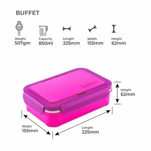 Dubblin Buffet Lunch Box, Stylish & Compact with separate Spoon & Fork Compartment, Well suited for school use image 10
