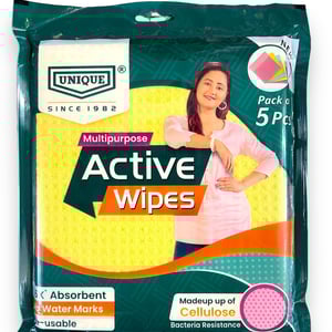UNIQUE Reusable Washable Absorbent Cellulose Sponge wipes (Pack of 5)