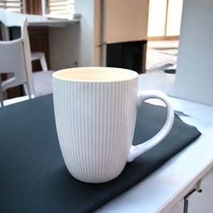 Grace Minimalist Ribbed Ceramic Milk Mug | Matte Finish, Anti-Scratch Surface image 3