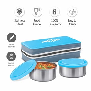 Milton Mini Kids Lunch Box, Lunch Box for School & Office - 2 pcs Set image 2