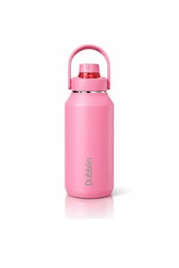 Dubblin Jumbo Vacuum Insulated Bottle, Large Sipper Bottles with Carry on Handles, Keeps Hot and Cold for Long Hours – Pink, 1400 ml