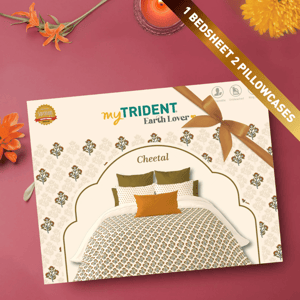Trident Earth Lover Bedsheet, 100% Cotton King Size (108"x108") Bedsheet for Everyday Use and Gifting - Cheetal