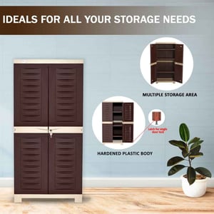 Supreme Fusion 2 Cupboard,  Multi-Purpose Plastic Storage Cabinet, Durable, Easy-to-Clean & Ideal for Bedroom, Office & Utility Spaces image 9