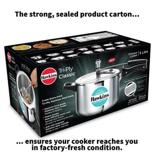 Hawkins Classic 5 Litre Tri-Ply Pressure Cooker, Triply Stainless Steel Inner Lid Cooker, Silver (SSTCL50) image 9