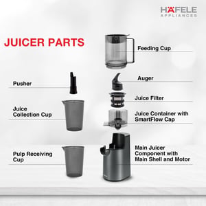 Hafele Magnus Prime Cold Press Juicer, 50 RPM, 250 watts, 1 year warranty image 6