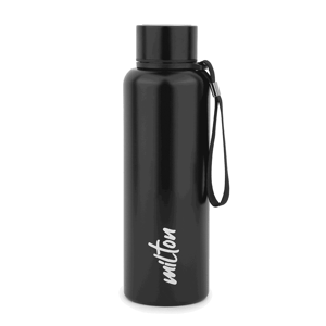 Milton Aura Thermosteel Water Bottle, 12 Hours Hot & Cold - 750 ml, Black