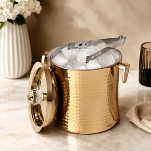 Sage Koncpt Crystal Double-Wall Ice Bucket, Gold PVD
