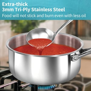 Hawkins Pro 1.5 Litre Sauce Pan, Tri-Ply Stainless Steel Tea Pan/Milk Pan with Stainless Steel Lid, Silver (PSSP15S) image 4