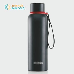 Borosil Trek Vaccum Bottle, Matt Finish Exterior, Keeps Hot & Cold for upto 12 Hours