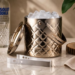 Sage Koncpt Diamond Double-Wall Ice Bucket with Tongs