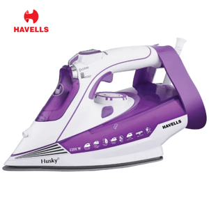 Havells Husky Steam Iron, 2200 watts powerful iron removes tough creases easily, Ceramic coated sole plate, 2 years warranty