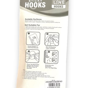 Plastic Stick-On Hooks – Pack of 4, Holds up to 3 Kg, Strong Adhesive Hooks for Kitchen, Bathroom & Home Organization image 2