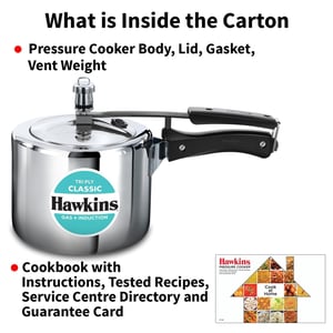 Hawkins Triply 3 Litre Classic Pressure Cooker, Triply Stainless Steel Induction Inner Lid & Tall Design Cooker, Silver (SSTCL3T) image 11