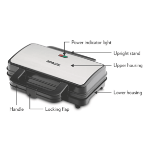 Borosil Neo Waffle Maker, 1000 watts, 2 years Warranty image 2