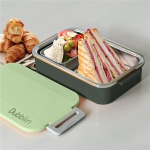 Dubblin Feast Lunch Box, Lightweight & Compact, Keeps Food Fresh, Ideal for School & Office - Green