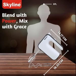 Skyline VTL-7041 Hand Mixer 400 watts with Dough Kneader, 5-Speed with Turbo Function, 1 year warranty image 5