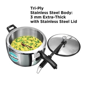 Hawkins 7 Litre Triply Stainless Steel Pressure Cooker,Wide Cooker, Inner Lid Cooker, Silver (HSST7W) image 2