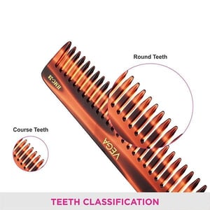 Vega De-Tangling Comb (HMC-28) | Handcrafted Cellulose Acetate, Anti-Static, Smooth Rounded Teeth Reduce Hair Fall image 4