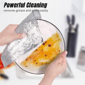 Multipurpose Wire Dishwashing Rags for Wet and Dry Stainless Steel Scrubber Non-Scratch Wire Dishcloth for Washing Dishes Sinks Counters Easy Rinsing Machine Washable Pack of 4 Pcs image 4