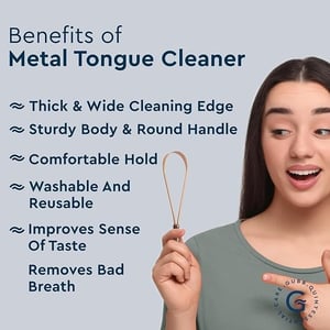 GUBB Copper Tongue Cleaner For Kids & Adults, Natural Copper (with Loop) image 3