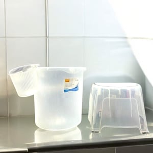 Jaypee Ribbed Series Bathroom Set, Bucket (25 Ltr.) + Mug + Stool image 2
