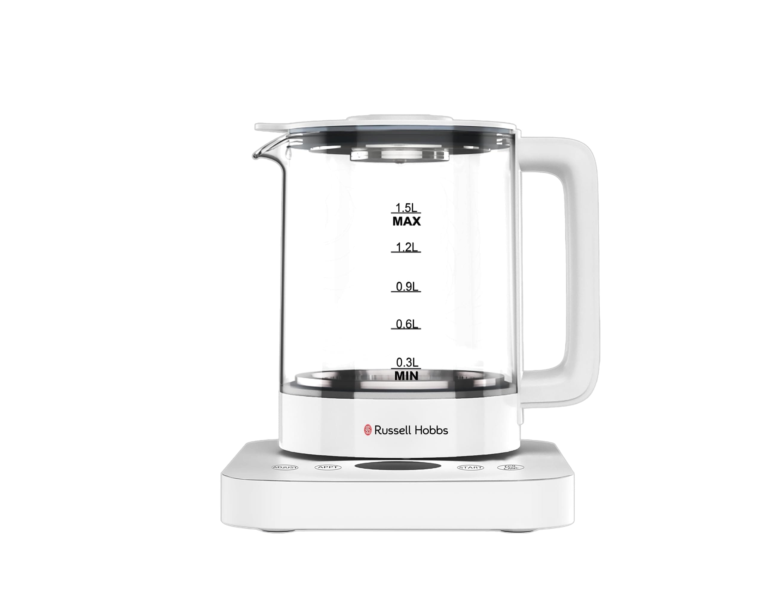 Russell Hobbs AuraLite 1.5L 9-in-1 800W Multi-Function Kettle | Boil, Brew & Cook with Touch Control, Variable Temp (40–100°C)| Keep Warm Function, Auto Shut-Off, Infuser & Steamer Accessories RJK1500