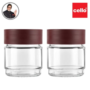 CELLO Modustack Glassy Storage Jar – 500 ml (Set of 2), Stackable & Transparent Glass Jars, Ideal for Spices, Dry Fruits, Snacks & More image 2