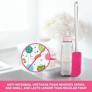 Scotch Brite Bottle Cleaning Brush | Angular Reach, Non-Scratch Antibacterial Scrubber for Wide-Mouth Bottles image 4