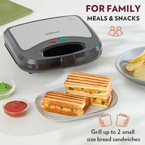 Borosil Klassy Grill Sandwich Maker, 800 Watts, Non-Stick Plates, 2 Years Warranty image 5