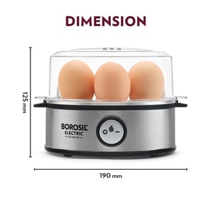 Borosil Electric Egg Boiler, 7 Egg Capacity, Get Soft, Medium & Hard Boiled Eggs in Minutes, 1 Year Warranty image 2