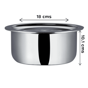 Vinod Platinum Triply Stainless Steel Tope with Lid (Patila) | Induction & Gas Compatible Cookware - 2 Litres