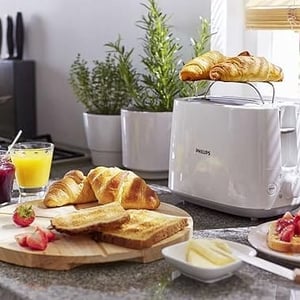 Philips 2 Slice Pop-Up Toaster with Bun Warmer and Lid - HR2582/90, 2 years warranty image 2