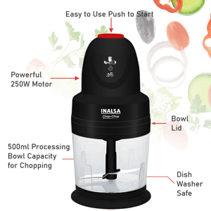 Inalsa Mini Chopper Chop Chop 250 Watts | 2 years Warranty image 2
