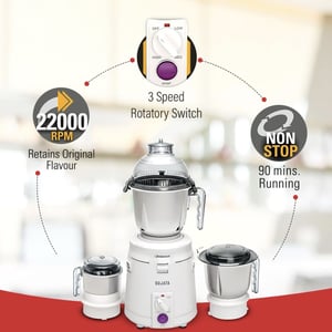 Sujata Dynamix Mixer Grinder, 3 Stainless Steel Jars, 900 watts, 2 years Warranty image 3