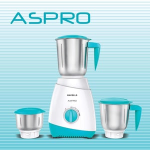 Havells Aspro Plus Mixer Grinder, 550 watts, 2+1 Years Extended Warranty image 2