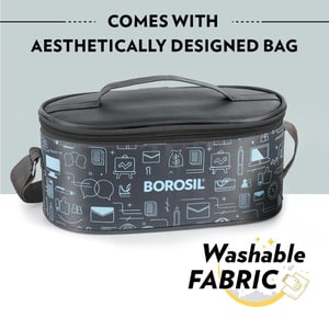 Borosil Carry fresh Lunch Box, Vaccum Insulated Leak Proof Containers - 3 Container Flat image 5