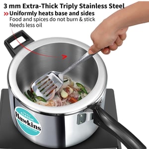 Hawkins Classic 5 Litre Tri-Ply Pressure Cooker, Triply Stainless Steel Inner Lid Cooker, Silver (SSTCL50) image 3